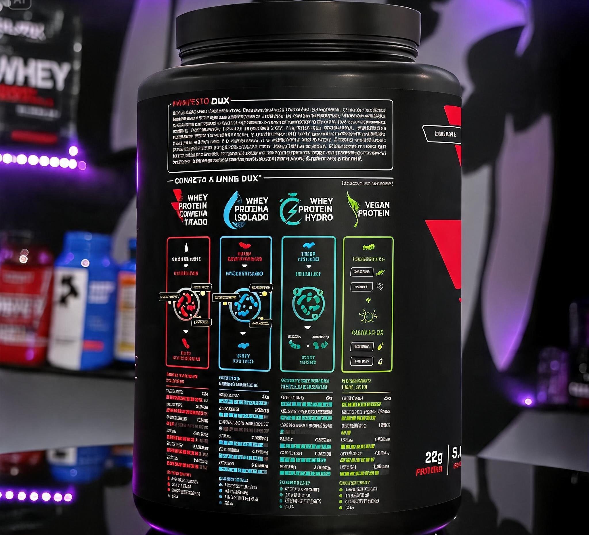 Whey Protein Dux 900g - verso